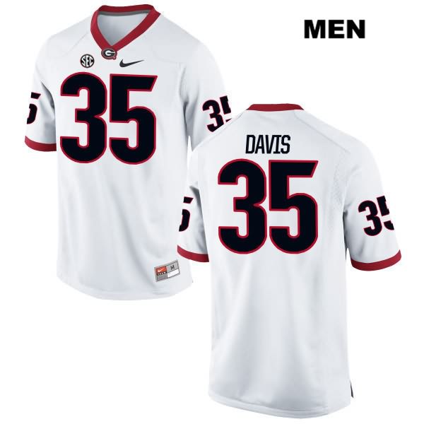 Georgia Bulldogs Men's Aaron Davis #35 NCAA Authentic White Nike Stitched College Football Jersey LIS1456PL